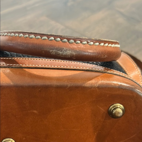 Dooney & Bourke Black and Tan Leather Satchel - Picture 11 of 11